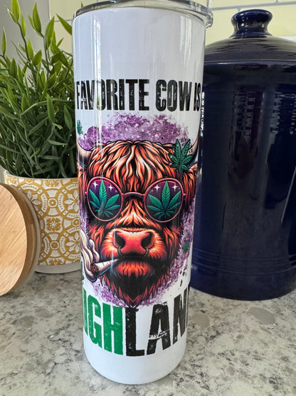 20 ounce Insulated Skinny Tumbler - Highland High Cow