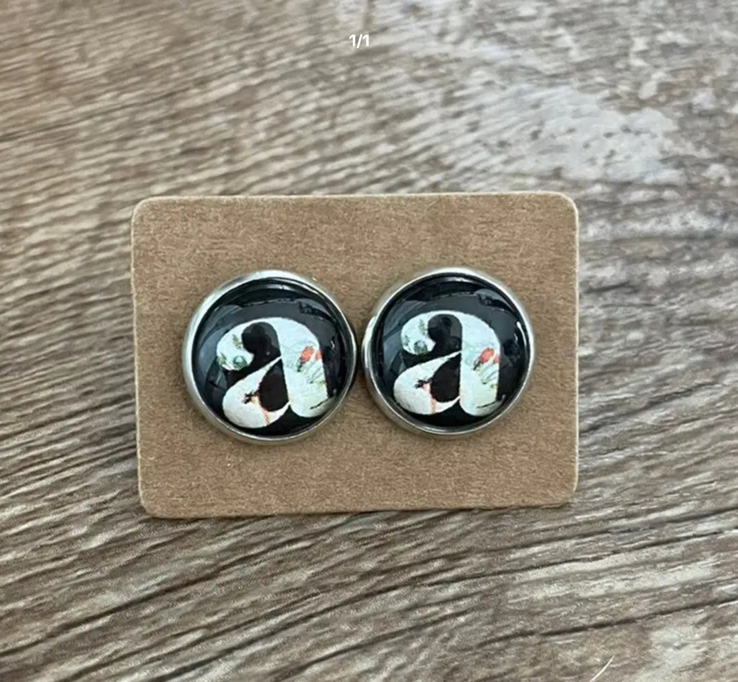 Alphabet a 12mm Post Earrings