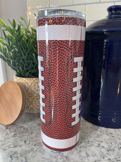 20 ounce Insulated Skinny Tumbler - Football Mom