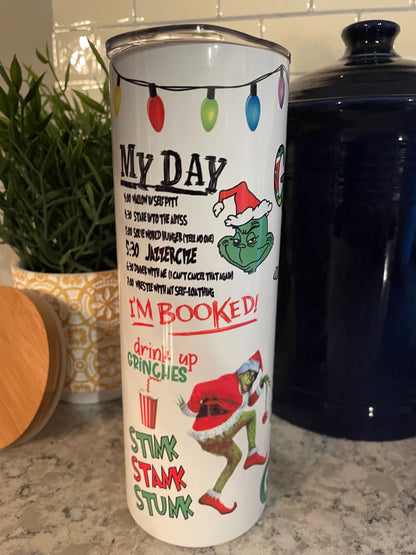 20 ounce Insulated Skinny Tumbler -  Grinch