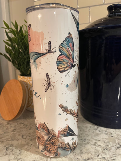 20 ounce Insulated Skinny Tumbler -  Just Breathe