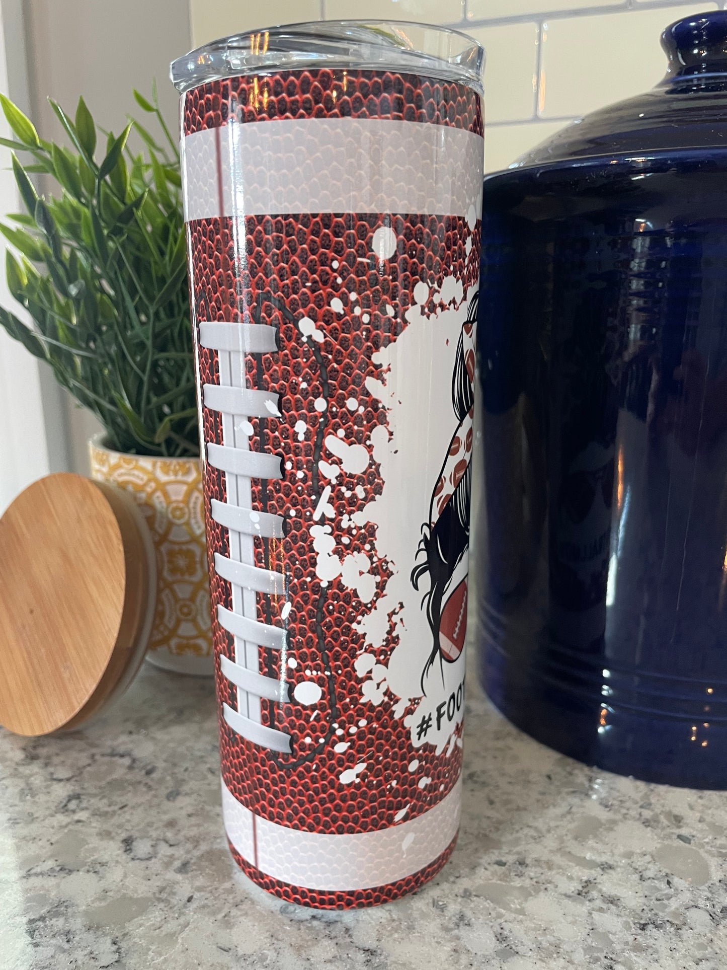 20 ounce Insulated Skinny Tumbler - Football Mom