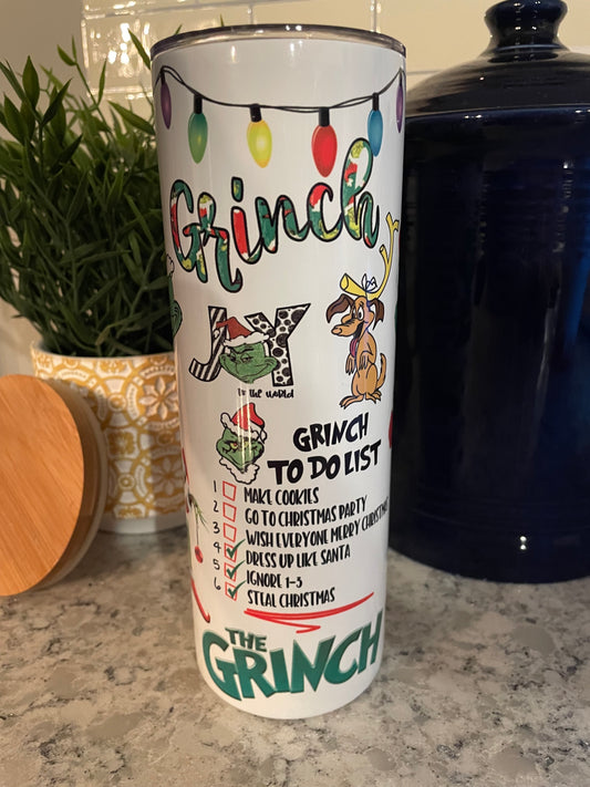 20 ounce Insulated Skinny Tumbler -  Grinch