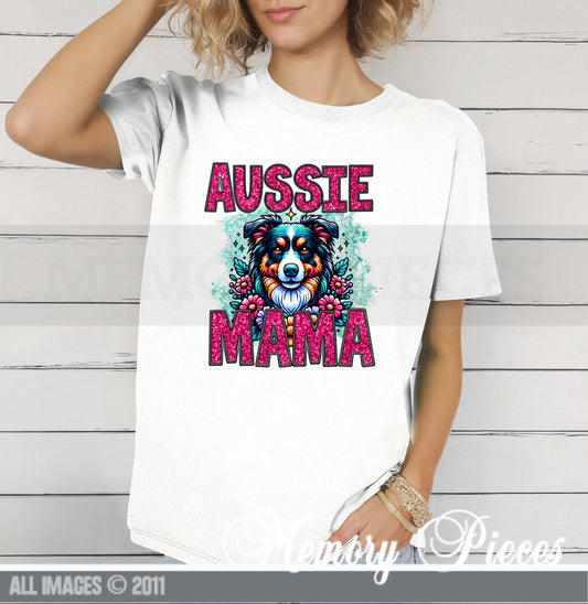 Aussie Dog Mama White T-Shirt