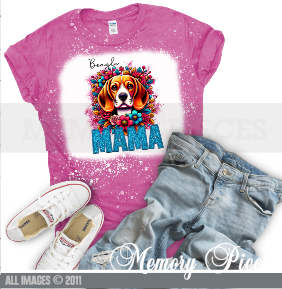 Beagle Mama Short Sleeve Bleached T-Shirt