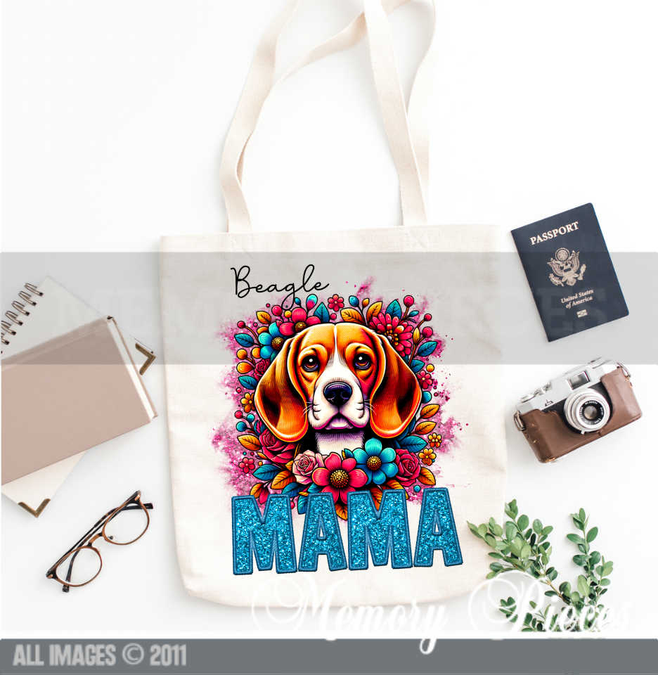 Beagle Dog Mama Tote Bags