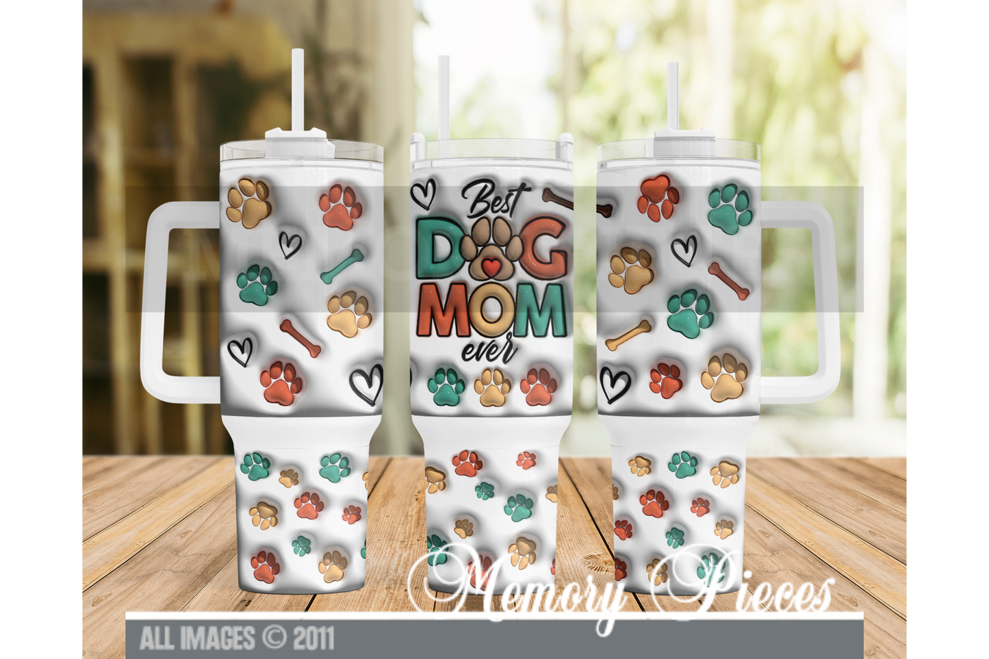 40 ounce Insulated Travel Tumbler - Dog Mom