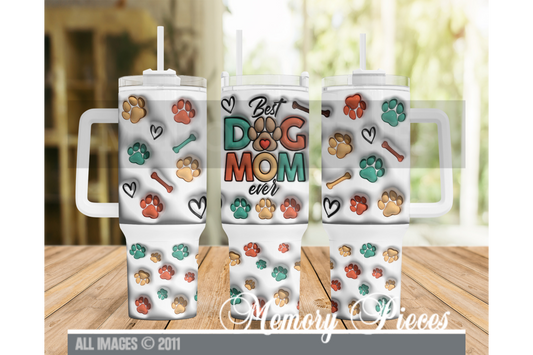 40 ounce Insulated Travel Tumbler - Dog Mom