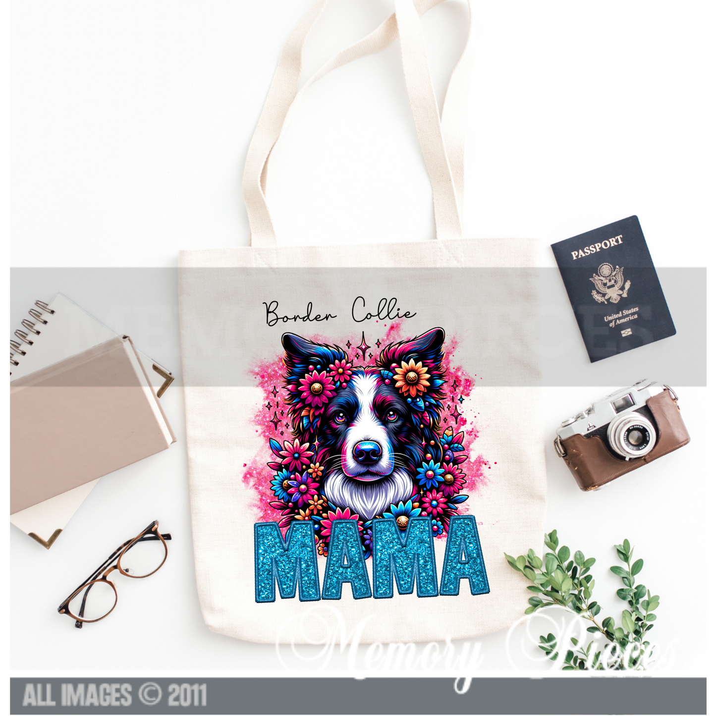 Border Collie Mama Tote Bag