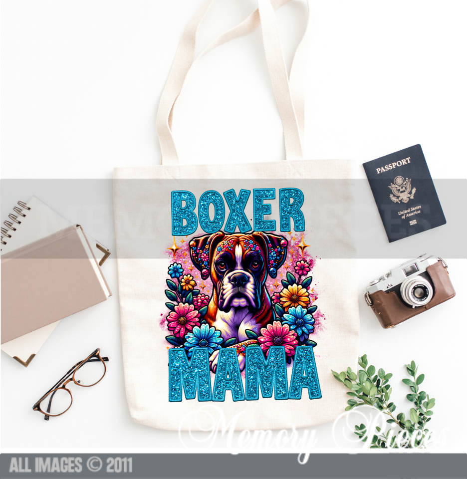 Boxer Mama Dog Mama Tote Bags