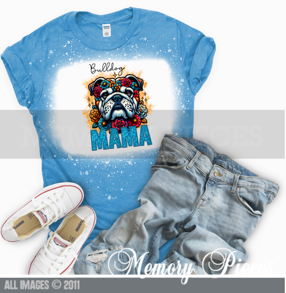 Bulldog Mama Short Sleeve Bleached T-Shirt