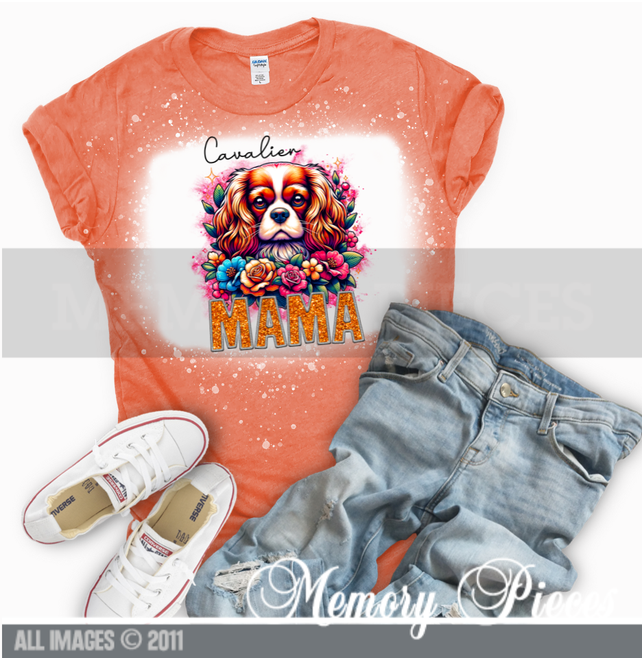 Cavalier Mama Short Sleeve Bleached T-Shirt