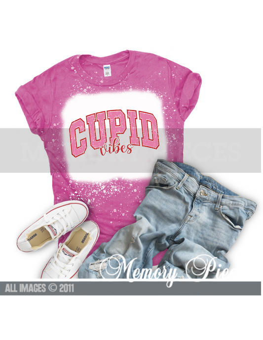 Short Sleeve ‘Cupid Vibes’ Bleached T-Shirt