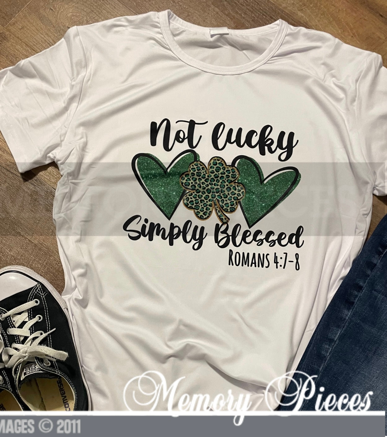 Not Lucky, Simply Blessed Romans 4:7-8 T-Shirt