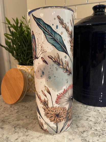 20 ounce Insulated Skinny Tumbler -  Just Breathe