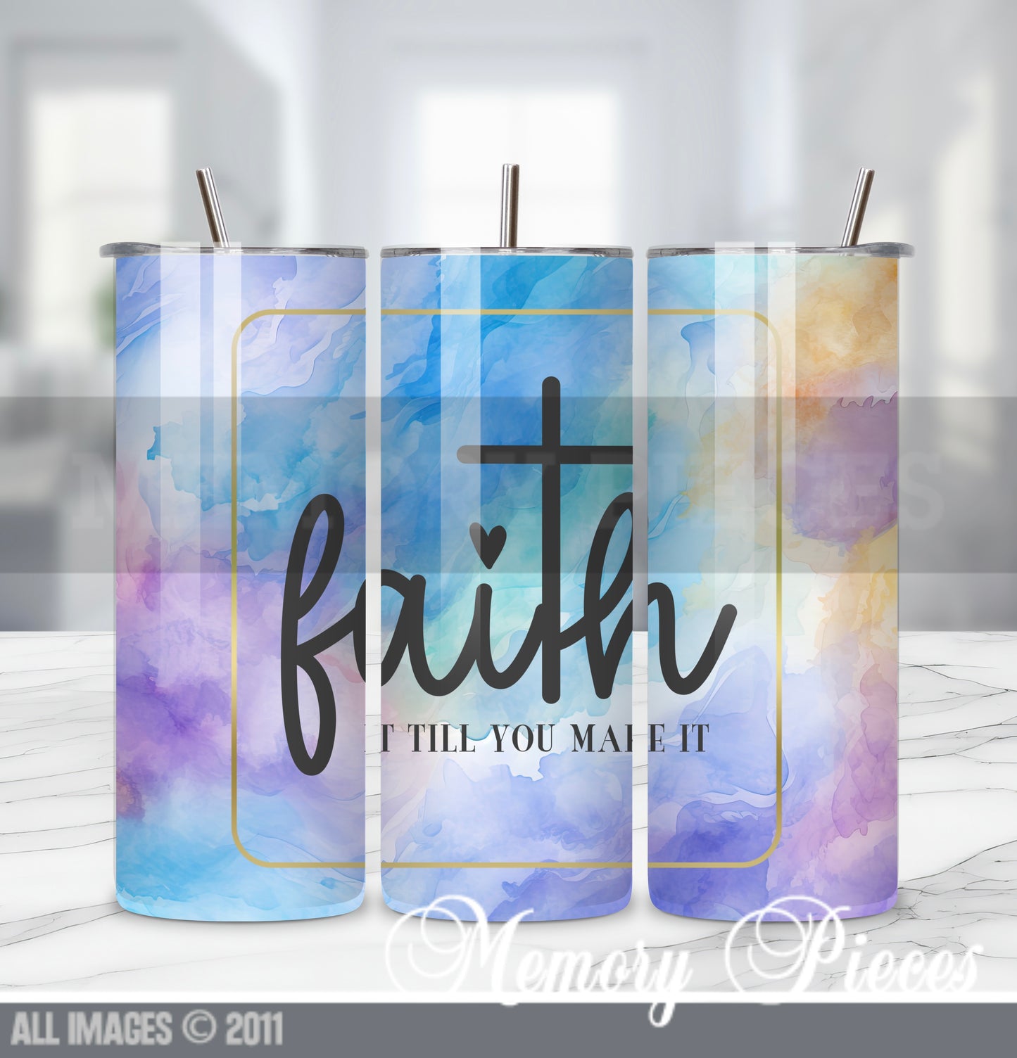 20 ounce Insulated Skinny Tumbler - Faith it till you make it