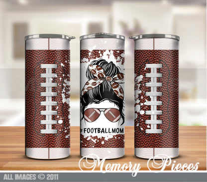 20 ounce Insulated Skinny Tumbler - Football Mom