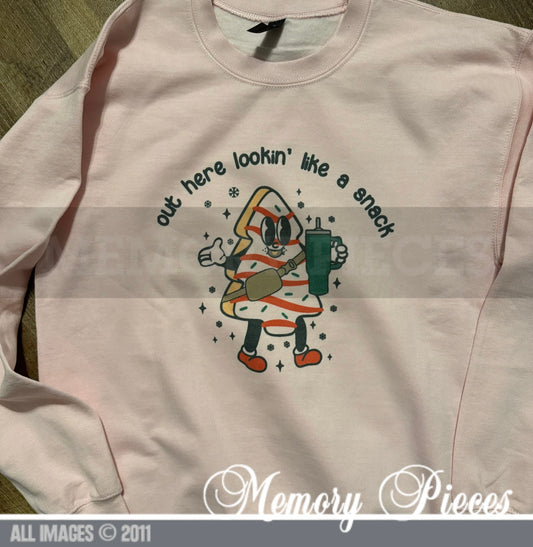 ‘Lookin’ like a Snack’ Christmas Crewneck Sweatshirt