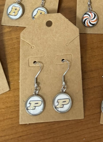 Purdue 12mm Dangle Earrings