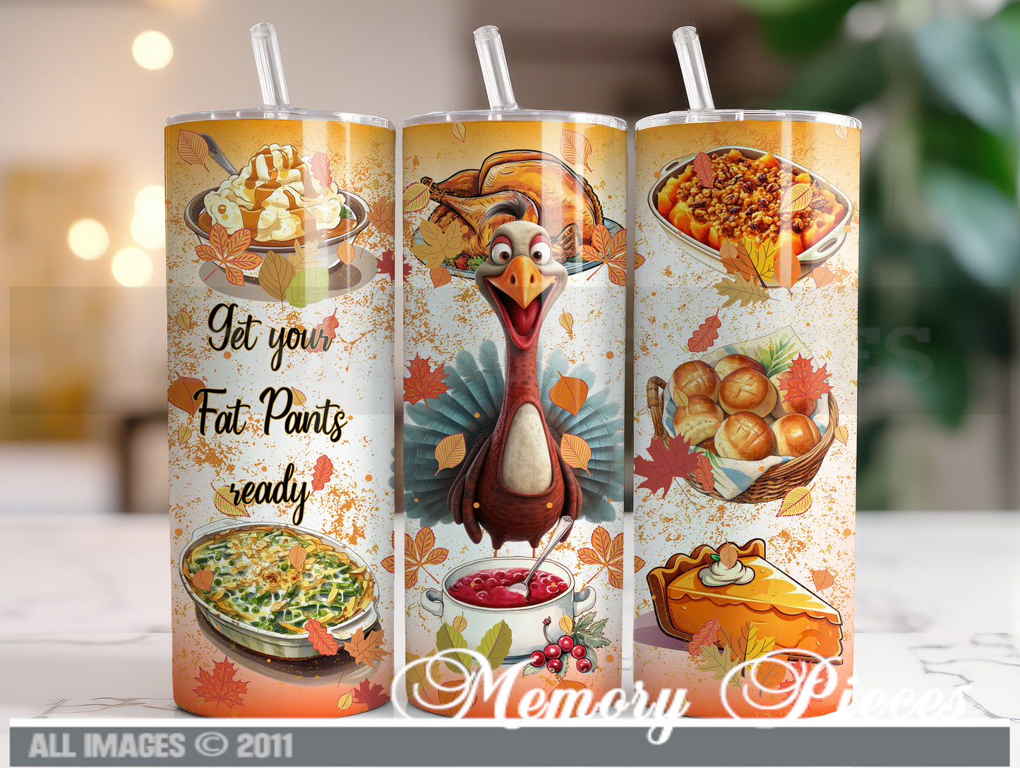 20 ounce Insulated Skinny Tumbler - Get Your Fat Pants Ready  Thanksgiving Turkey