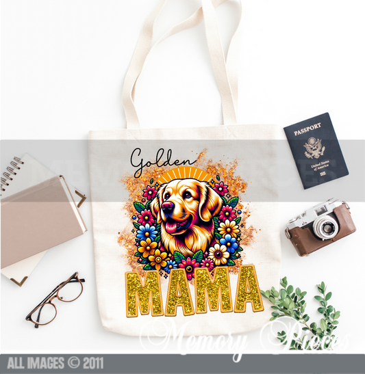 Golden Retriever Dog Mama Tote Bags