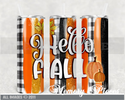 20 ounce Insulated Skinny Tumbler - Hello Fall