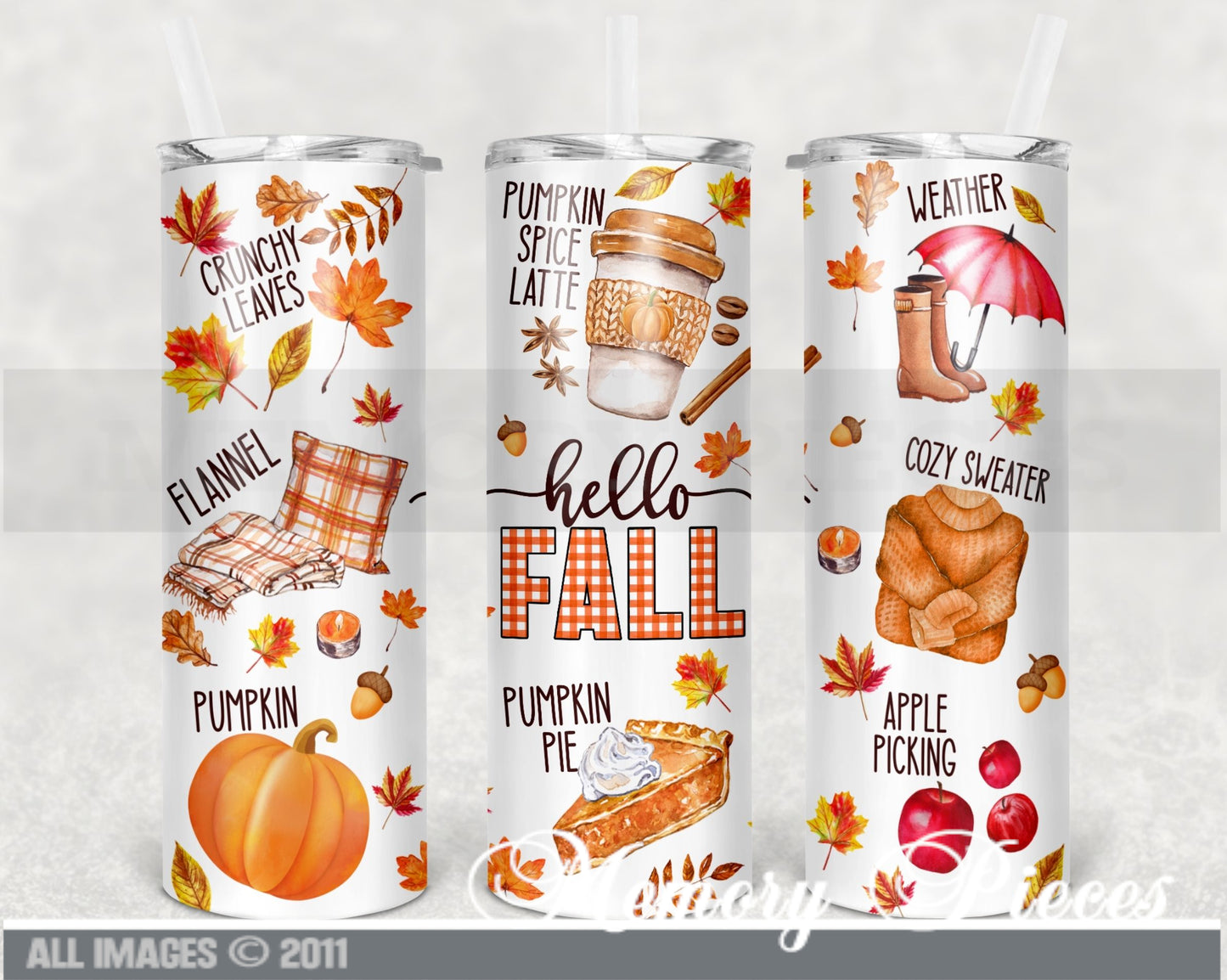 20 ounce Insulated Skinny Tumbler - Hello Fall