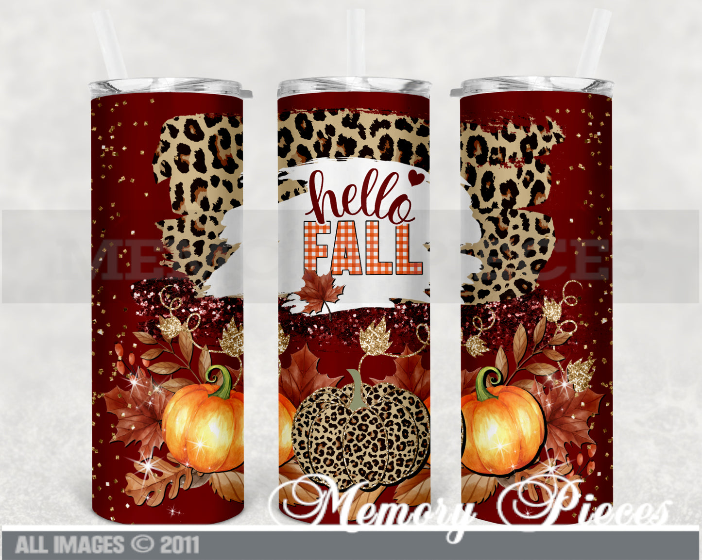 20 ounce Insulated Skinny Tumbler - Hello Fall