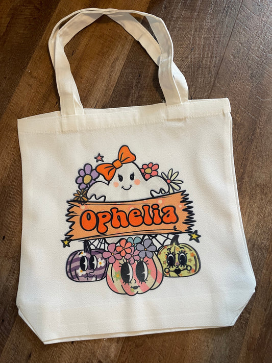 Personalized Halloween Candy Bags - Girl Ghost