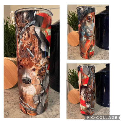 20 ounce Insulated Skinny Tumbler - Hunting and Fish