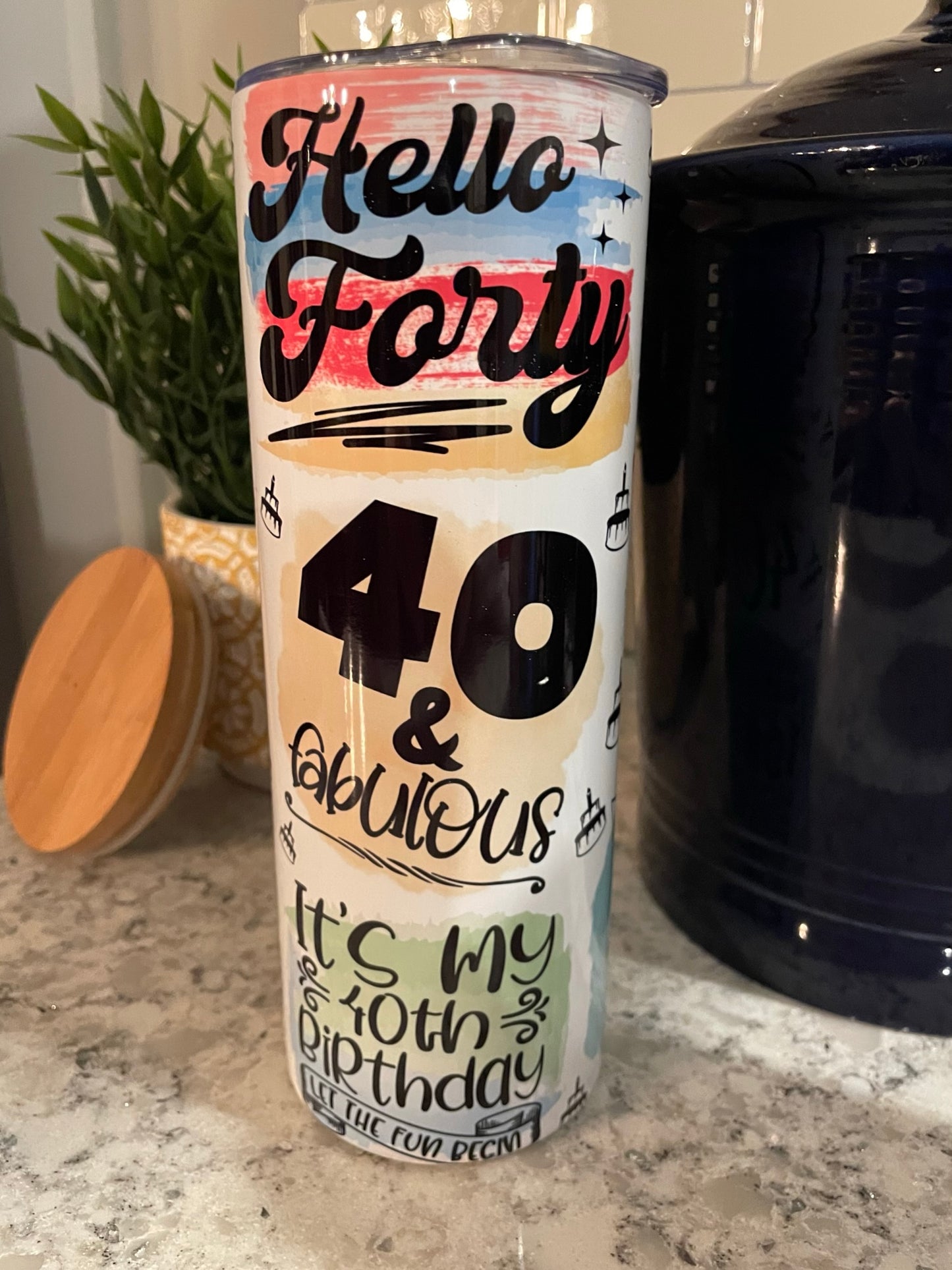 20 ounce Insulated Skinny Tumbler -  40th Birthday