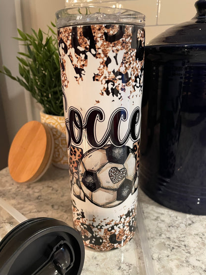 20 ounce Insulated Skinny Tumbler - Soccer Mom