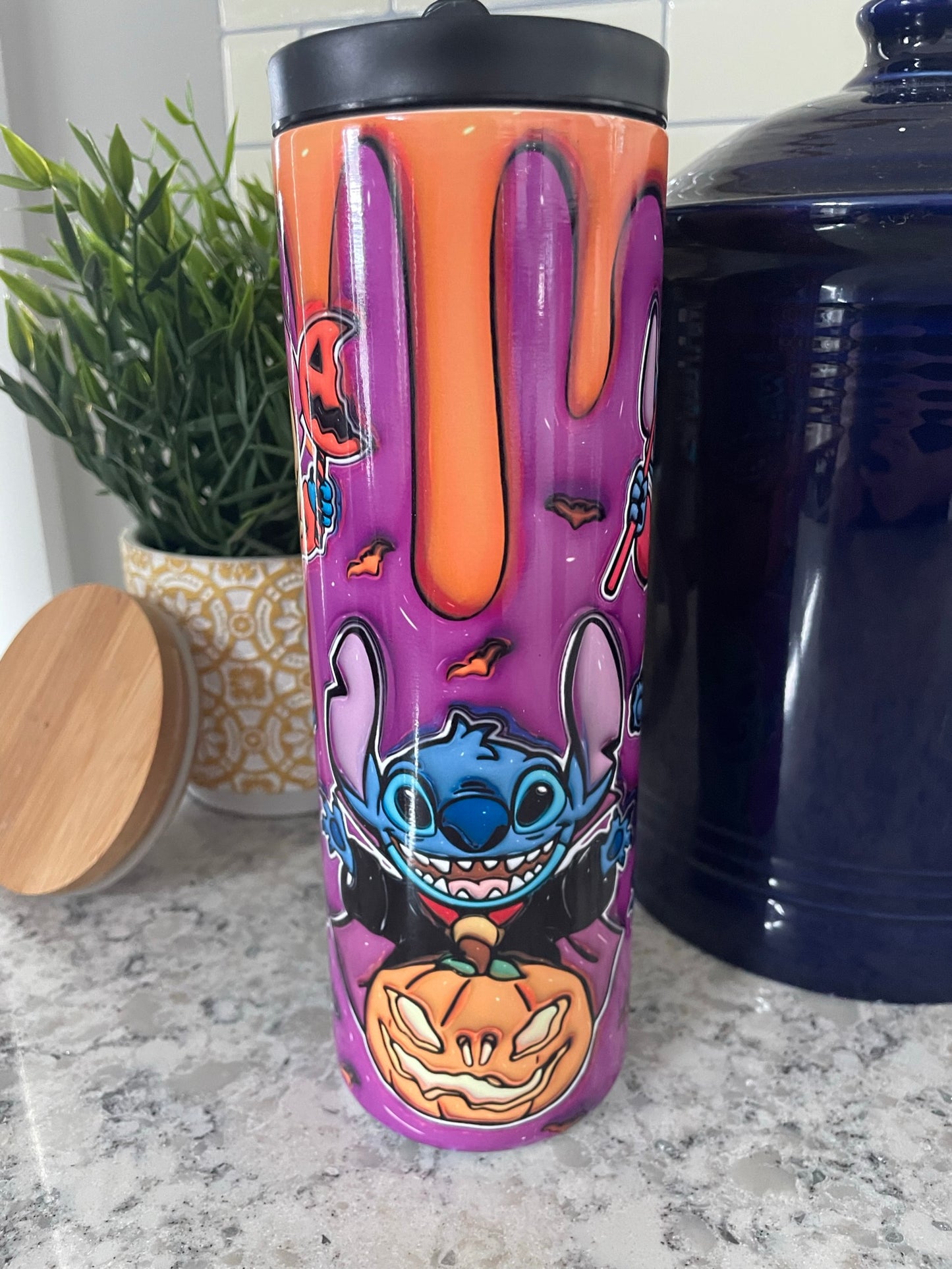 20 ounce Insulated Skinny Tumbler - Halloween Stitch