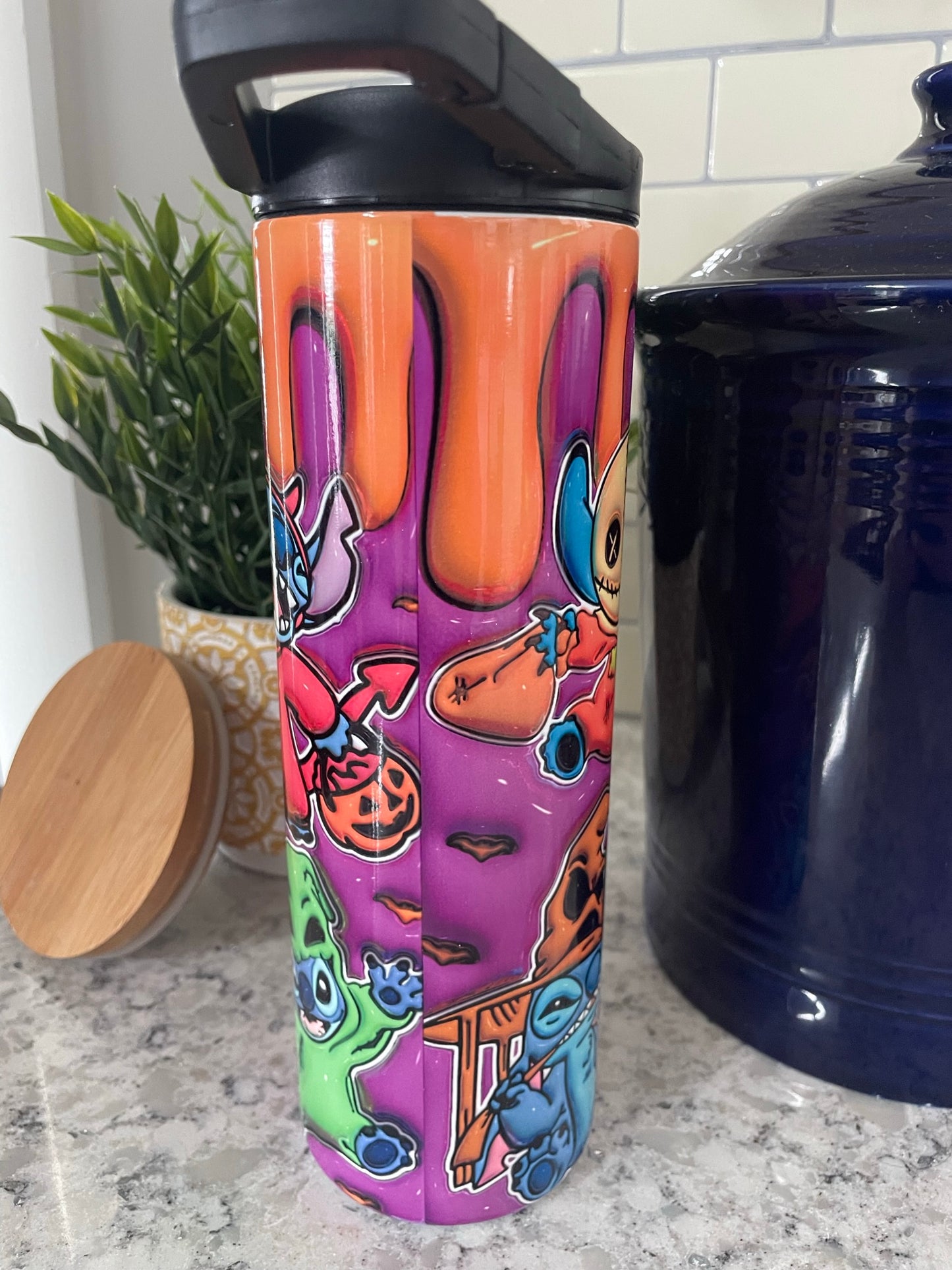 20 ounce Insulated Skinny Tumbler - Halloween Stitch