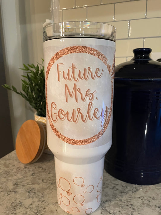 40 ounce Insulated Travel Tumbler - Bride to be Future Mrs. ....