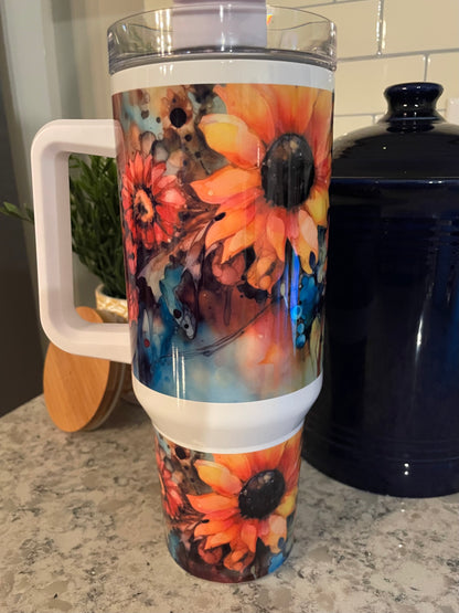 40 ounce Insulated Travel Tumbler - Sunflowers