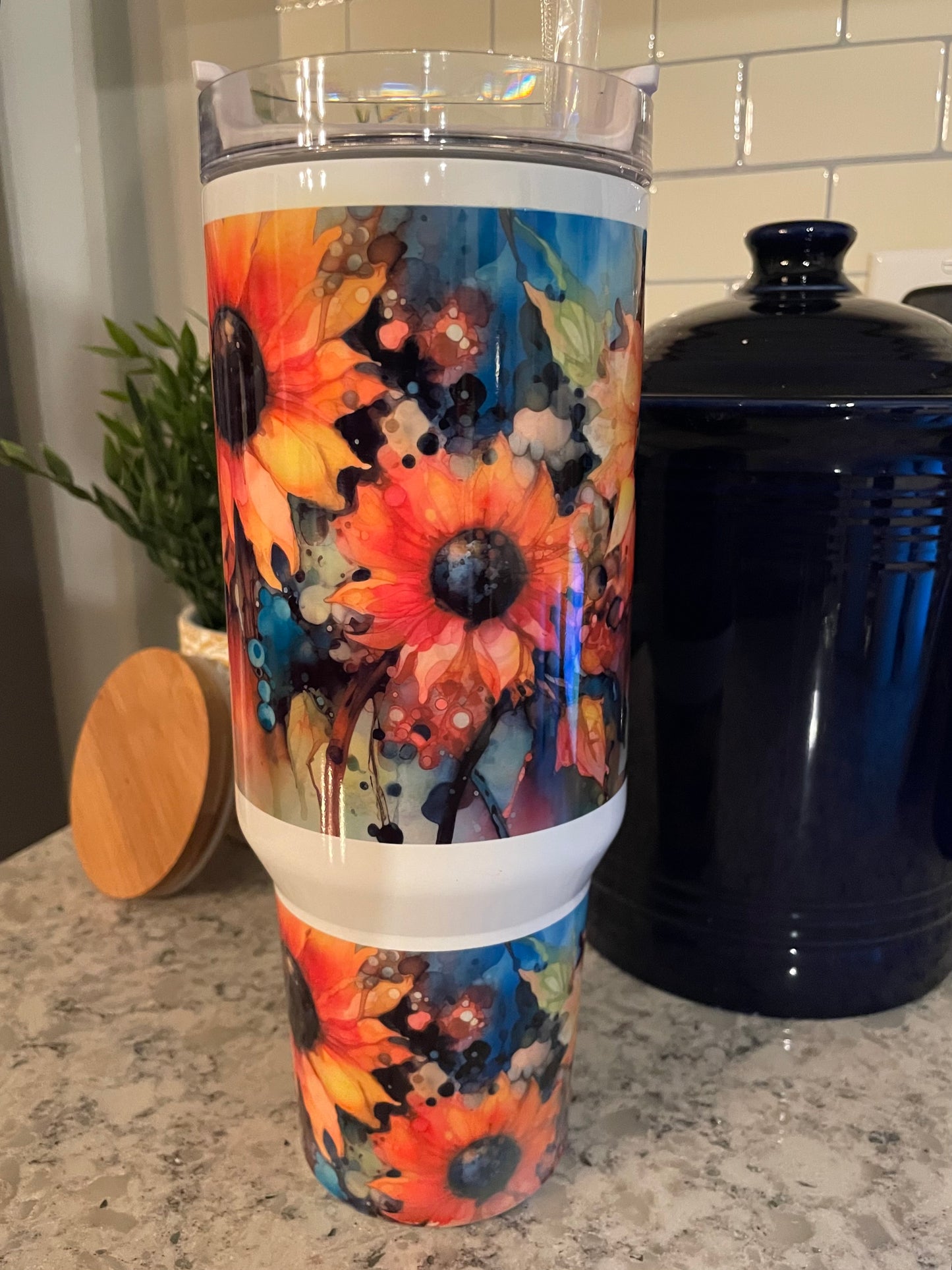 40 ounce Insulated Travel Tumbler - Sunflowers