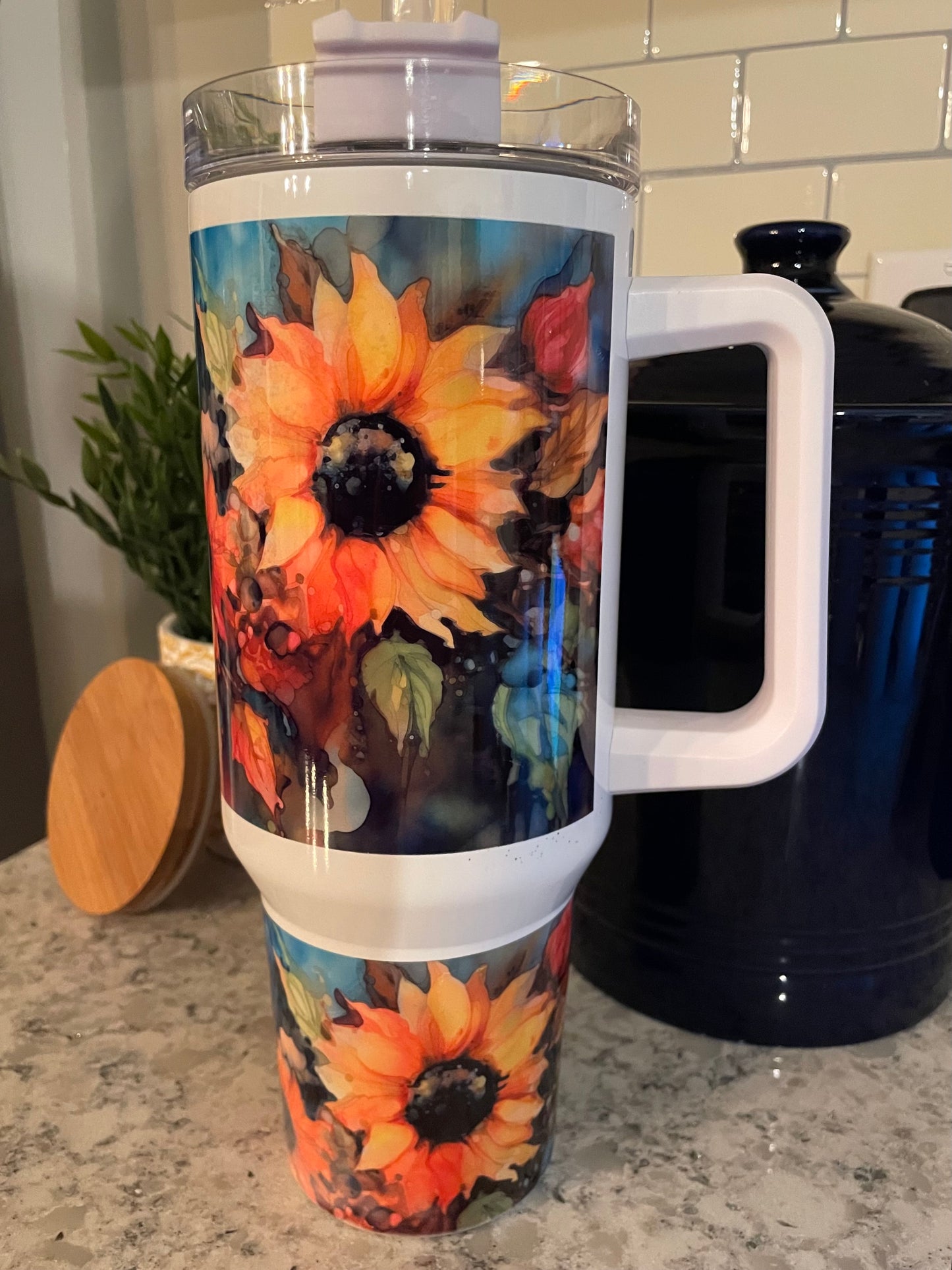 40 ounce Insulated Travel Tumbler - Sunflowers