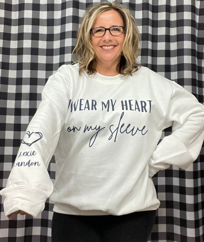 ‘I Wear My Heart on my Sleeve' Crewneck Sweatshirt