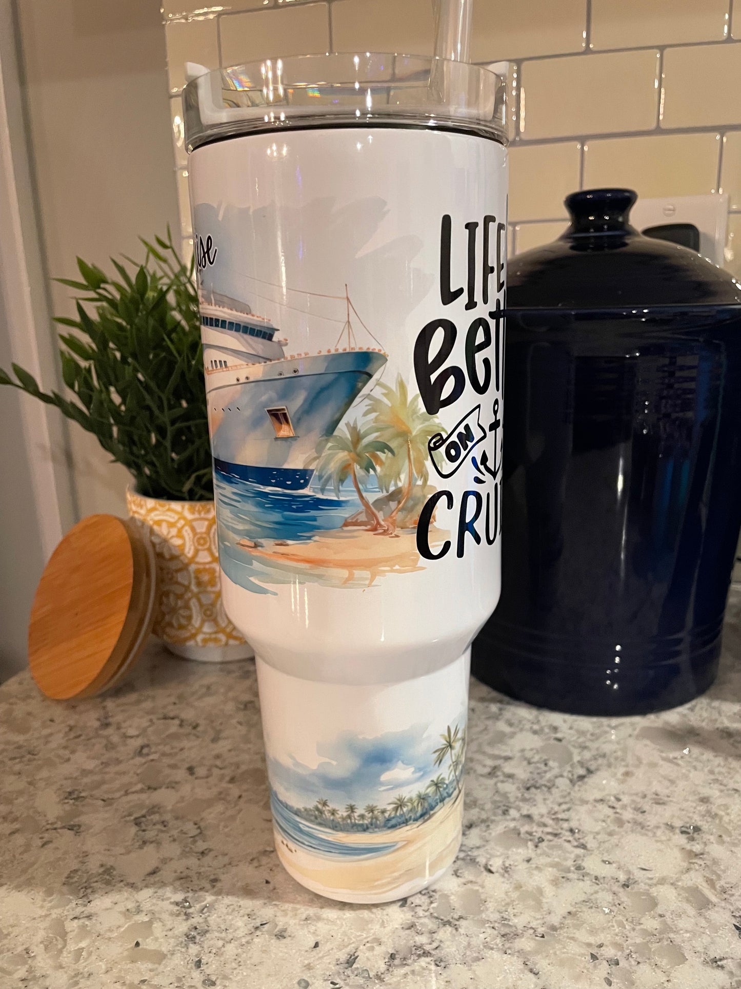 40 ounce Insulated Travel Tumbler - Life Is Better On A Cruse - Our First Cruise