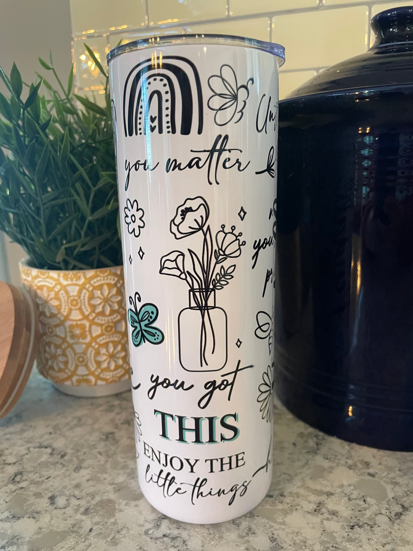 20 ounce Insulated Skinny Tumbler - Just Breathe 2