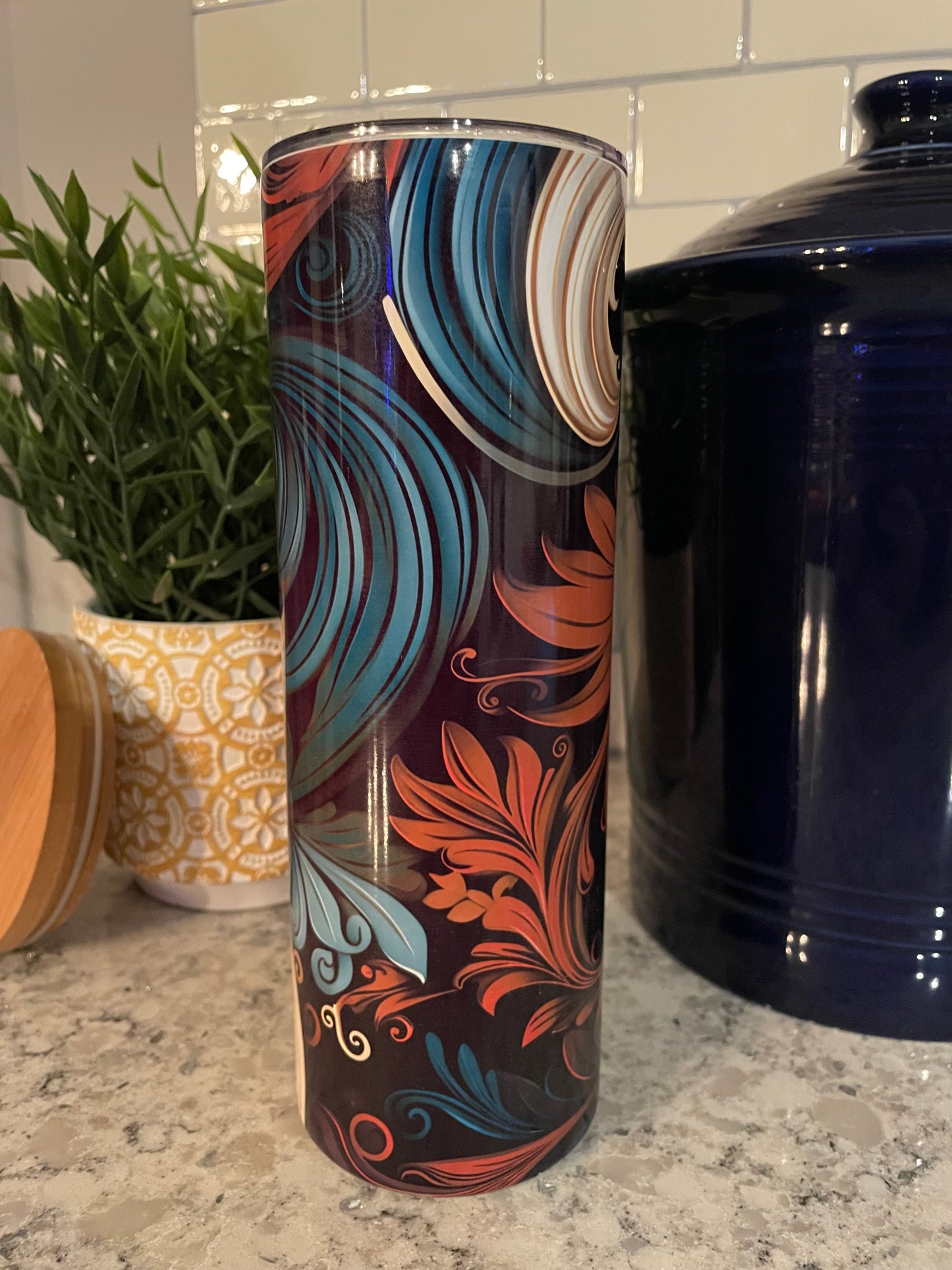 20 ounce Insulated Skinny Tumbler - Dark Paisley