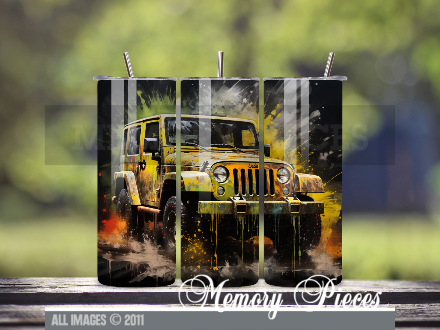 20 ounce Insulated Skinny Tumbler - Yellow Jeep