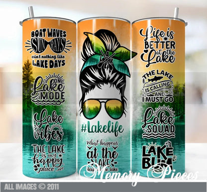 20 ounce Insulated Skinny Tumbler - #lakelife