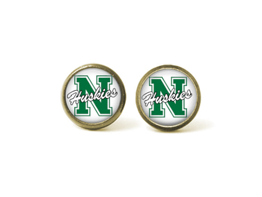 North Huskies 12mm Post Earrings