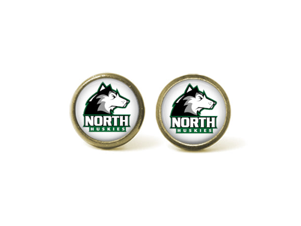 North Huskies 12mm Post Earrings