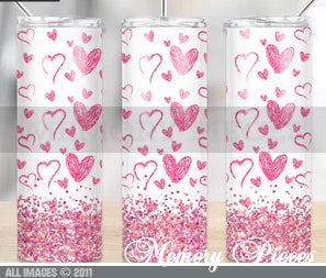 20 ounce Insulated Skinny Tumbler - Pink Hearts