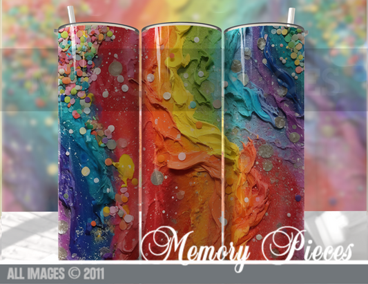 20 ounce Insulated Skinny Tumbler - Rainbow Party