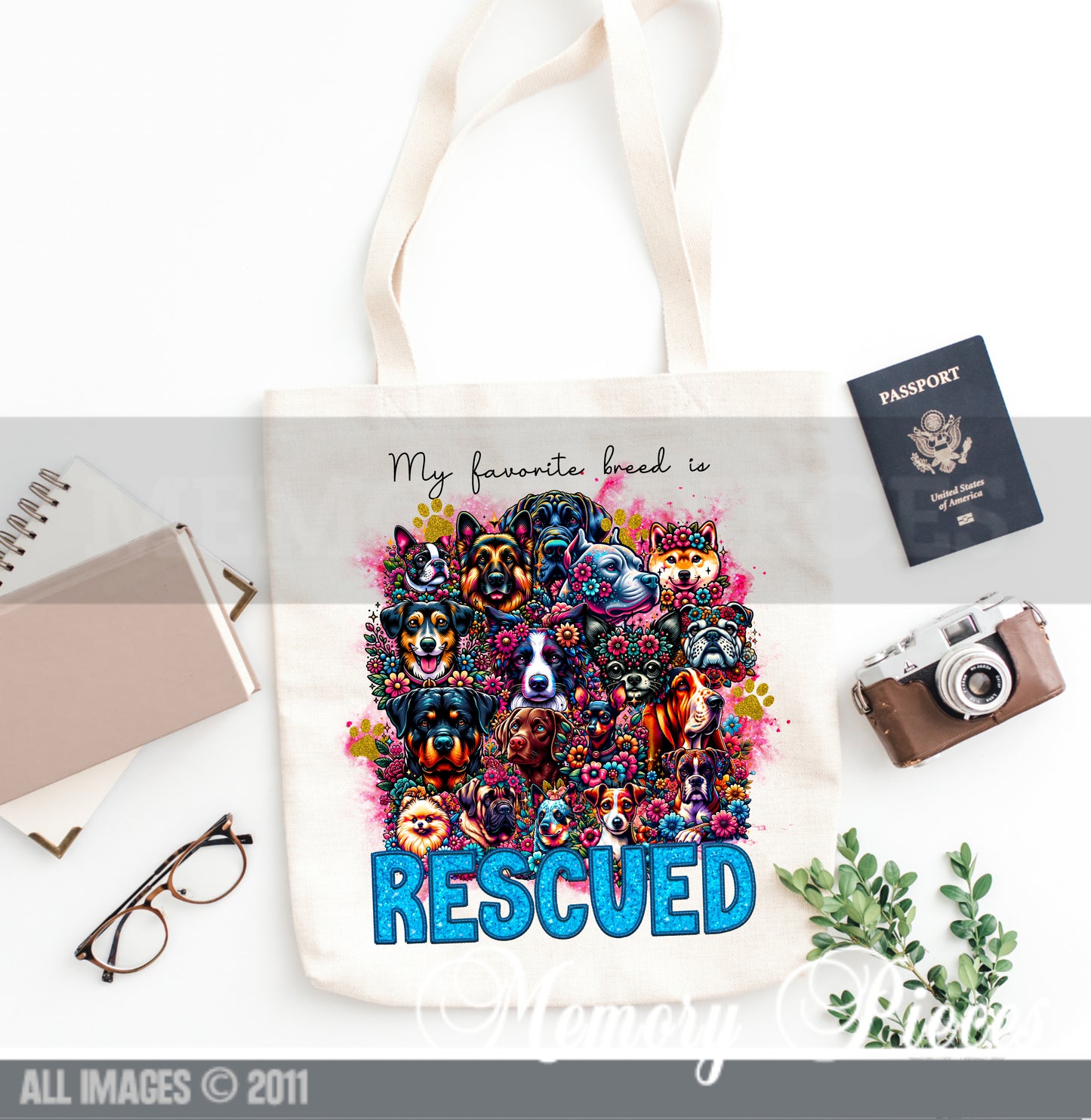 My Favorite Breed is Rescued Tote Bag