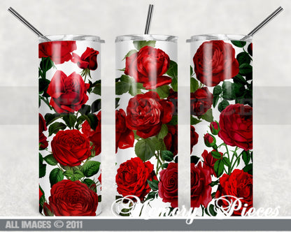 20 ounce Insulated Skinny Tumbler - Red Roses